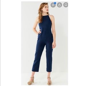Urban Outfitters Navy Linen Jump Suit
